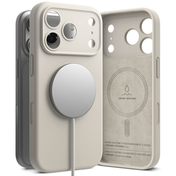 Puzdro Ringke pre iPhone 17 Pro Max, silikónové magnetické puzdro MagSafe, kameň