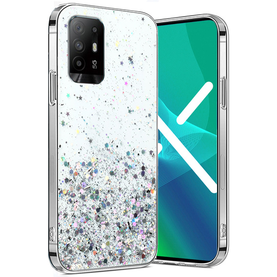 Obal na mobil pre Oppo Reno5 Z / F19 Pro Plus, Glittery, priehľadné