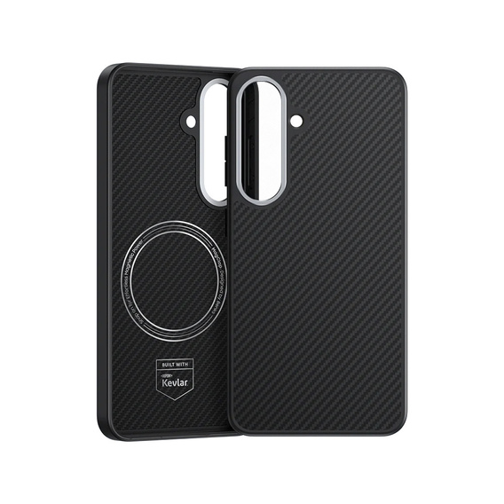 Puzdro BENKS Kevlar pre Samsung Galaxy S25+ Plus, pre MagSafe, Carbon Fiber, čierne