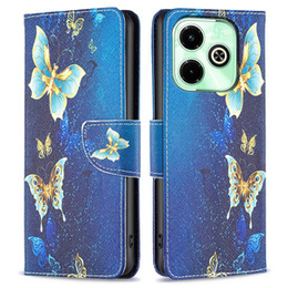 Klapkové puzdro pre Infinix Hot 40i, Wallet, Butterflies modré