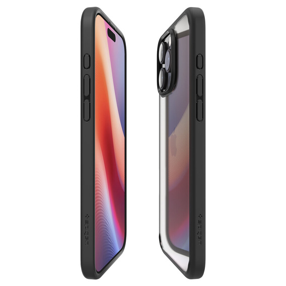 Puzdro Spigen pre iPhone 16 Pro Max, Ultra Hybrid, transparentné / čierne + tvrdené sklo 9H