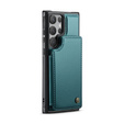 CASEME flipové puzdro pre Samsung Galaxy S25 Ultra, Litchi Wallet, zelený