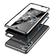 Puzdro pre Samsung Galaxy S23 Plus, Magnetic Dual Glass, strieborné