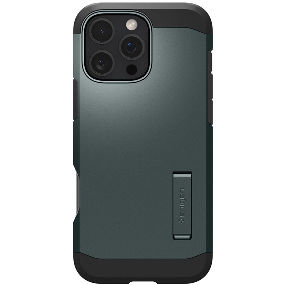 Puzdro Spigen pre iPhone 16 Pro, Tough Armor Mag MagSafe, zelený + tvrdené sklo 9H