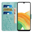 Klapkové puzdro pre Samsung Galaxy A25 5G, Butterfly, mätové + 9H sklo  