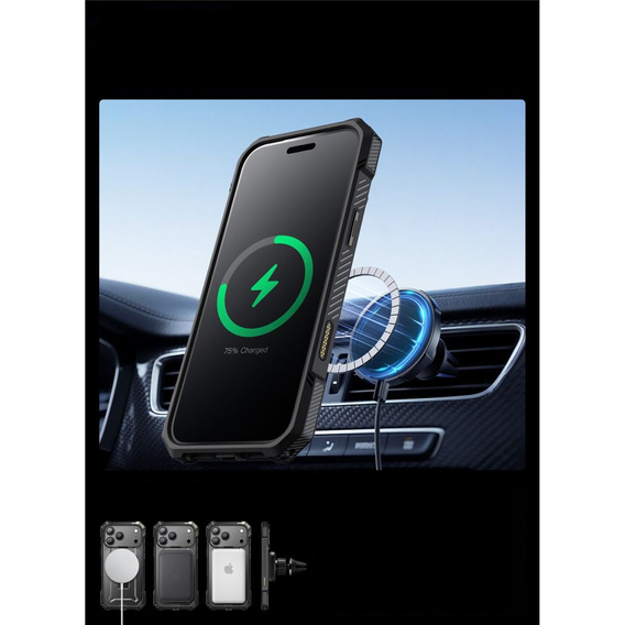 Puzdro Supcase pre iPhone 17 Pro Max, Unicorn Beetle Grip Mag, čierne