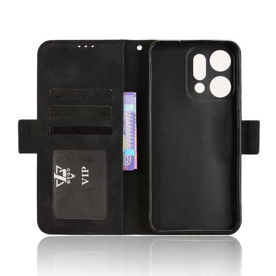 Puzdro s chlopňou pre Oppo Reno 14, slot na kartu, peňaženka, čierne