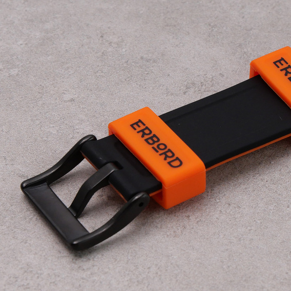 ERBORD Univerzálny silikónový remienok 22mm, Dual Color, oranžový / čierny / čierna pracka