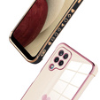 Obal na mobil pre Samsung Galaxy A12 / M12 / A12 2021, Electro heart, ružové rose gold