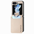Puzdro pre Samsung Galaxy Z Flip7 FE / Z Flip6, Card Slot Ring Case, béžové