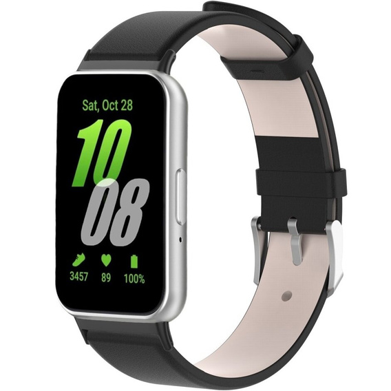 Kožený remienok pre Samsung Galaxy Fit 3, čierny