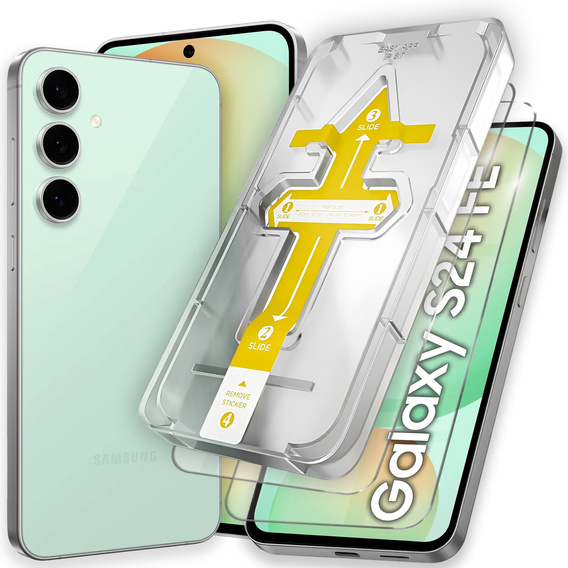 2x Tvrdené sklo pre Samsung Galaxy S24 FE, ERBORD Easy App 9H Screen Protector