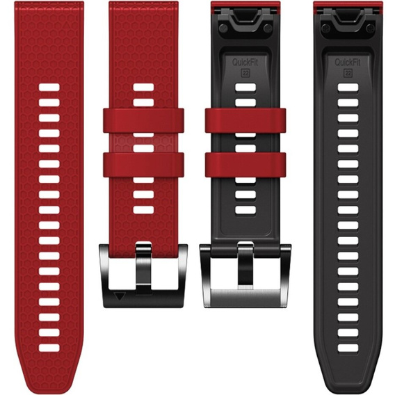 Silikónový remienok pre Garmin Fenix 7 / Forerunner 965 / 955 / 945 / 935,  červený / čierny