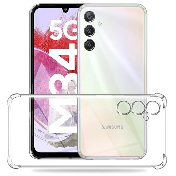 Puzdro pre Samsung Galaxy M34 5G, Anti-Shock, priehľadné + sklo 9H