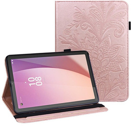Puzdro s chlopňou pre Lenovo Tab M9, flower, ružové rose gold