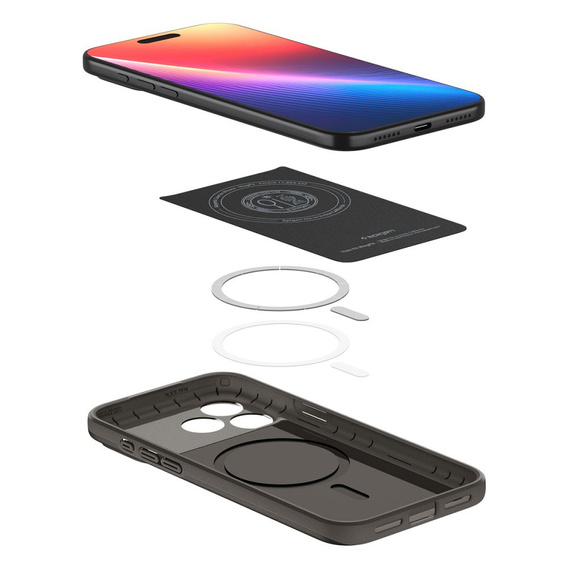 Puzdro Spigen pre iPhone 17 Pro, Thin Fit MagSafe, strieborná