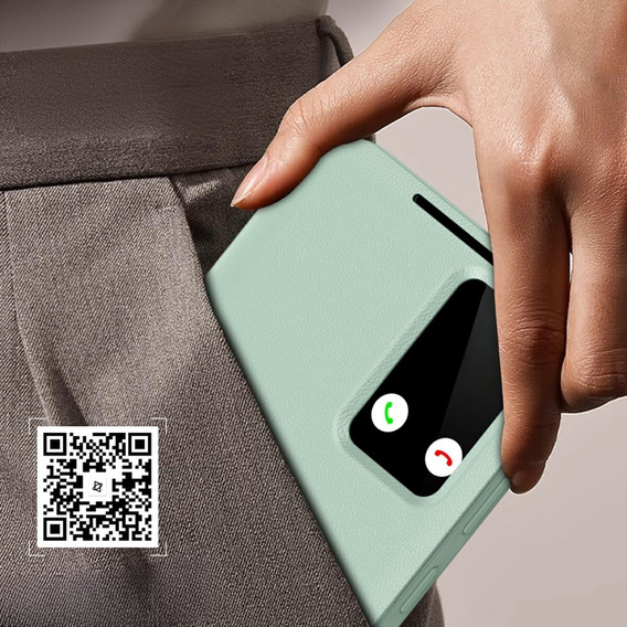 Flipové puzdro pre Samsung Galaxy S25 Edge, Smart View Wallet, zelený