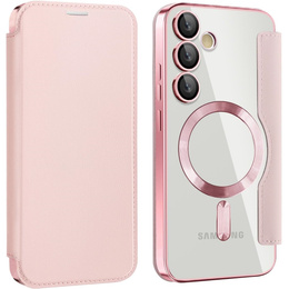 Klapkové puzdro pre Samsung Galaxy S25 FE, RFID Wallet MagSafe CamShield, ružové