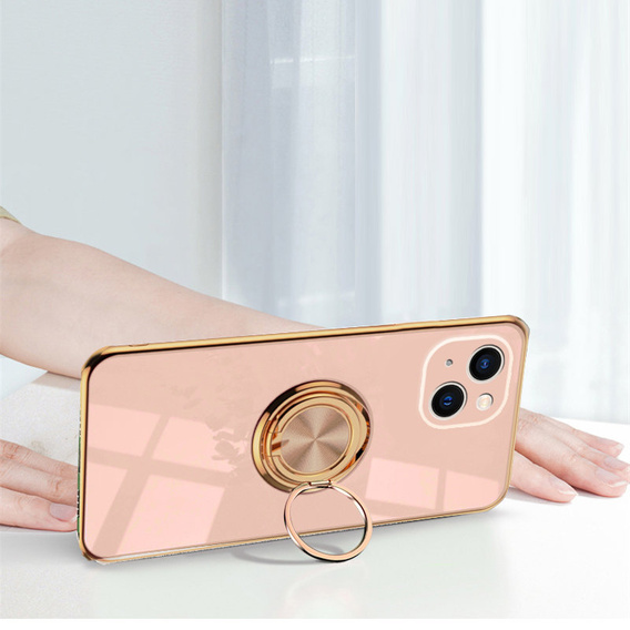 Obal na mobil pre iPhone 14, Electro Ring, svetlo ružové