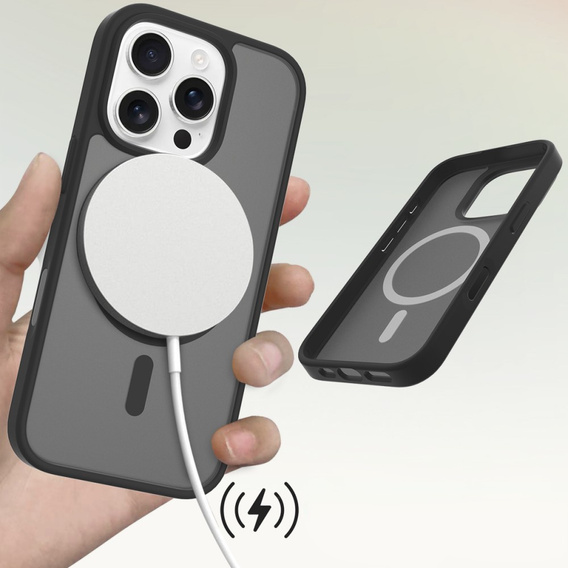 ERBORD puzdro s MagSafe pre iPhone 16 Pro Max, Matte Case, aktívne tlačidlo, matný / čierny
