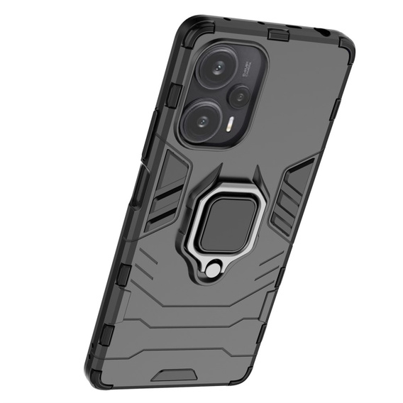 Obal na mobil pre Poco F5 5G, Kickstand Ring, čierne