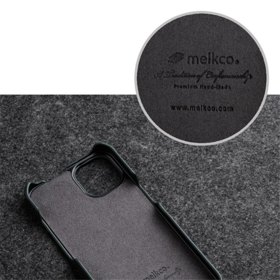 MELKCO flipové puzdro pre iPhone 13 Pro, kožené, flipové, čierne