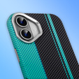 Puzdro pre iPhone 16, Carbon Fiber MagSafe, čierna / modrá