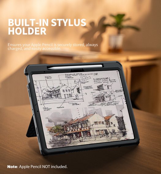 Puzdro Dexnor 360° s remienkom a držiakom na stylus pre iPad Air 13" 2025/2024 (7./6. generácia)