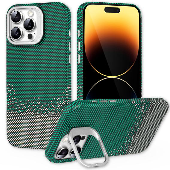 Puzdro pre iPhone 14 Pro, Frame Kickstand, pre MagSafe, Sand Green