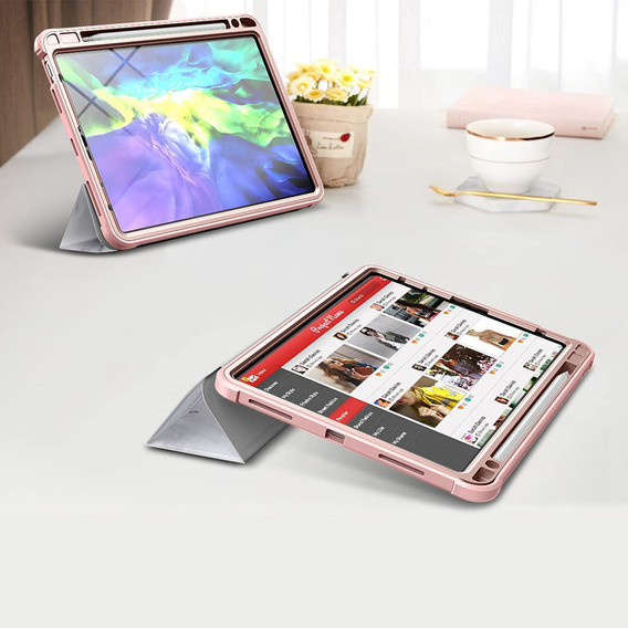 Obal na mobil pre iPad Air 4 10.9 2020 / iPad Pro 11 2020 / 2018, Suritch Full Body Marble, ružové