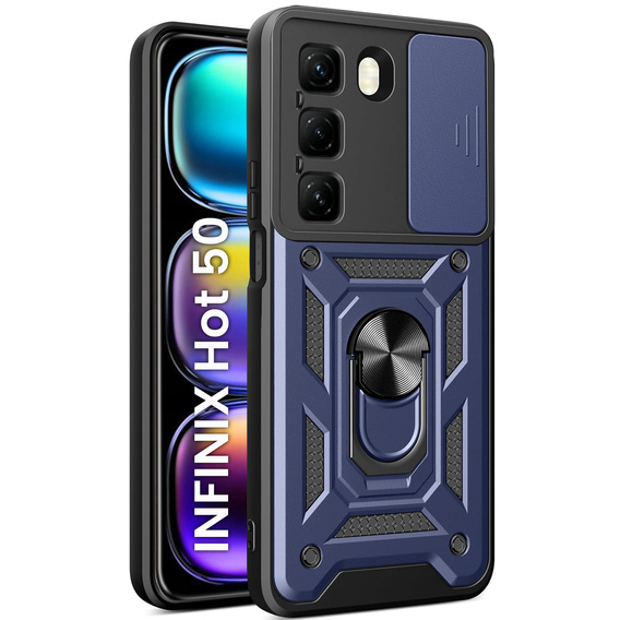 Obal na mobil pre Infinix Hot 50 4G, CamShield Slide, modré