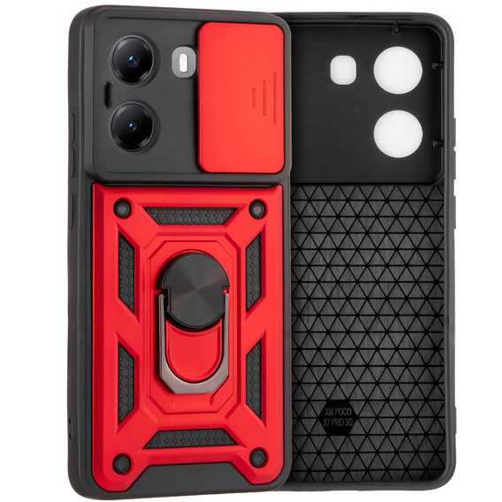 Obal na mobil pre Xiaomi Poco X7 Pro 5G, CamShield Slide, červené