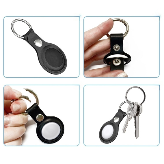 4x puzdro pre Apple AirTag 2 / 1, PU koža, 4 farby