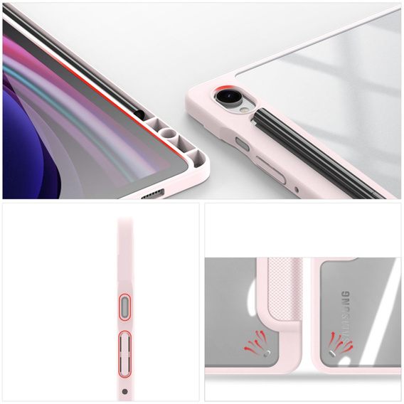 Puzdro pre Samsung Galaxy Tab S10 Lite / S10 FE / S9 FE, Dux Ducis TOBY, ružové