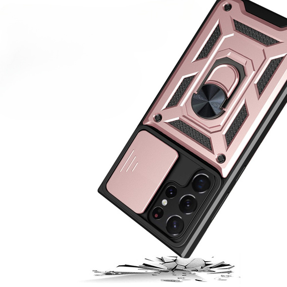Obal na mobil pre Samsung Galaxy S23 Ultra, CamShield Slide, ružové rose gold
