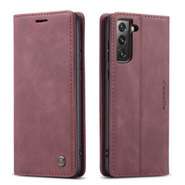 CASEME puzdro pre Samsung Galaxy S21 FE, Leather Wallet Case, červené