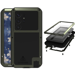 Love Mei Obal na mobil pre Samsung Galaxy S25 Ultra, armored with glass, zelený