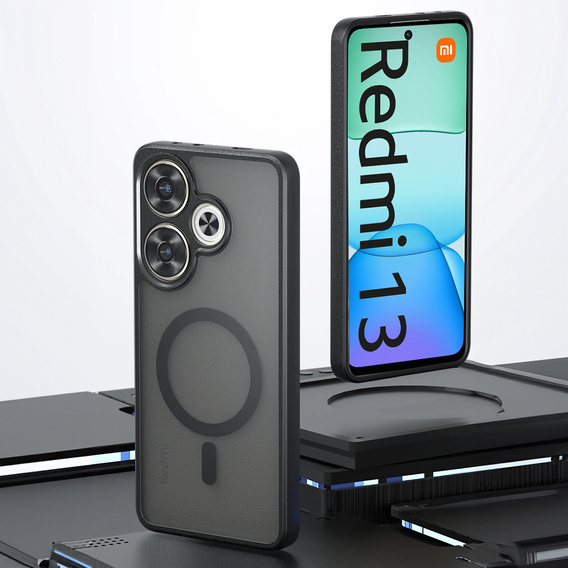 Puzdro pre Xiaomi Redmi 13 4G, pre MagSafe, ERBORD Matt Case, čierny + sklo na displej