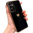 Puzdro pre Samsung Galaxy A55 5G, Electro heart, čierne + Full Glue Ceramic Glass