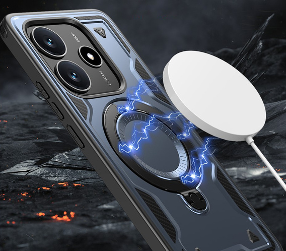 Puzdro pre Xiaomi Redmi Note 14 5G, Military MagSafe, modré + sklo 9H