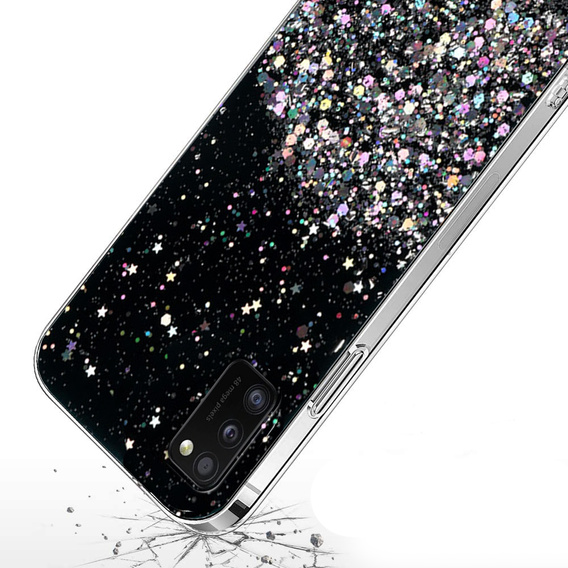 Obal na mobil pre Samsung Galaxy A41, Glittery, čierne