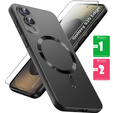 Puzdro pre Samsung Galaxy S25 Edge, ColorMag, pre MagSafe, čierne + tvrdené sklo 9H