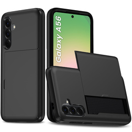 Obal na mobil pre Samsung Galaxy A56 5G, Sliding Card Holder, čierne