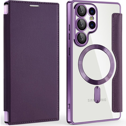 Klapkové puzdro pre Samsung Galaxy S25 Ultra, RFID Wallet MagSafe CamShield, fialové