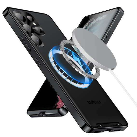 Ochranné puzdro na fotoaparát pre Samsung Galaxy S23 Ultra, CamShield MagSafe, transparentné / čierne