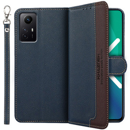 Klapkové puzdro pre Xiaomi Redmi Note 12S 4G, KHAZNEH RFID, modré / hnedé