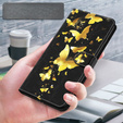 Klapkové puzdro pre Oppo A17, Wallet, Butterflies zlaté