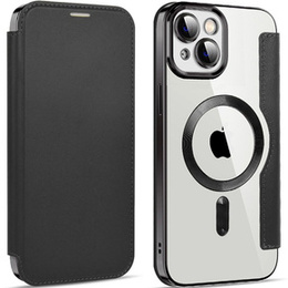 Klapkové puzdro pre iPhone 13, RFID Wallet MagSafe CamShield, čierne