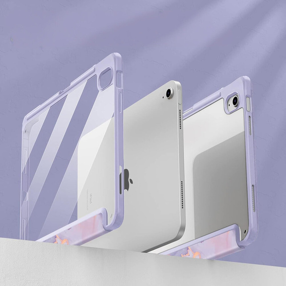 Puzdro pre iPad 10.9" 2022 (10 gen.), Smartcase Hybrid, so slotom na stylus, Marble fialové