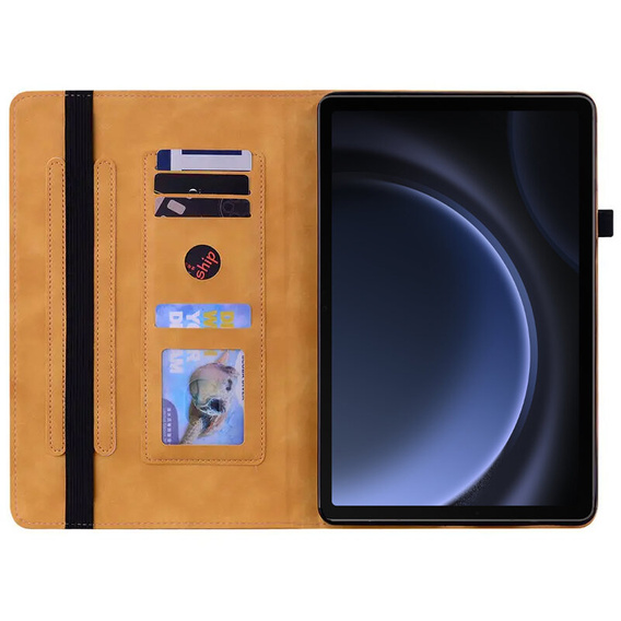 Puzdro pre Samsung Galaxy Tab S10 Lite / S10 FE / S9 FE, Wallet Pen Slot, žltý